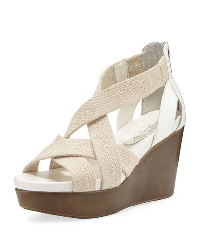 Donald J Pliner Jilli Canvas Wedge Sandal, Nude In Natural