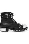 ALEXANDER MCQUEEN HOBNAIL STUDDED LEATHER ANKLE BOOTS