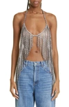 STELLA MCCARTNEY STELLA MCCARTNEY CRYSTAL DRAPED HALTER BRA TOP