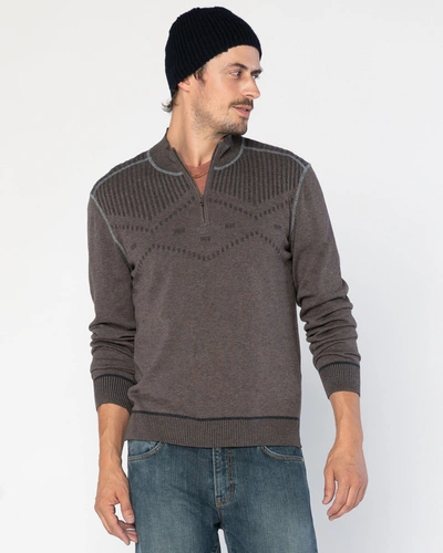 Agave Denim Statton Double-knit Zip Mock In Brown