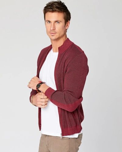 Agave Denim Beacon Full-zip Mock Sweater In Red