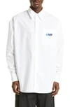 Off-white Overshirt Exact Opposite In White Black