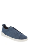 Zegna Low Top Sneakers Contrast Sole In Light Blue