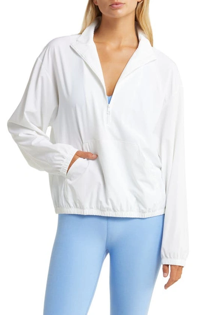 Beyond Yoga In Stride Half Zip Pullover In White