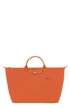 Longchamp Women's Large Le Pliage Green Travel Bag In Carrot