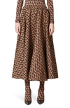Valentino Toile Iconographe Silk Skirt In Brown