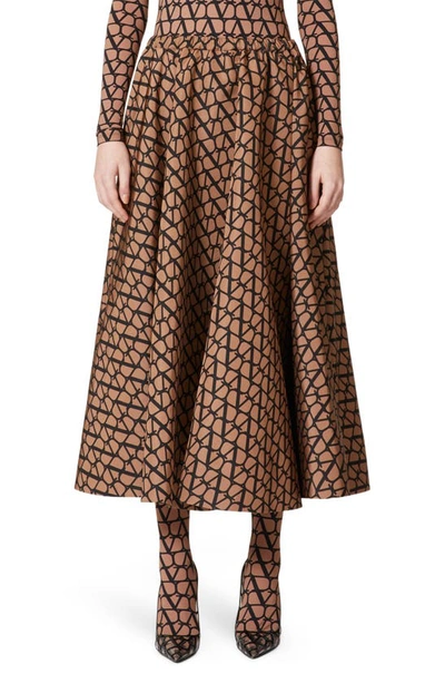 VALENTINO VLOGO TOILE ICONOGRAPHE SILK FAILLE SKIRT