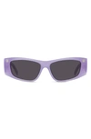 Givenchy Gv Day Acetate Rectangle Sunglasses In Shiny Lilac Smoke