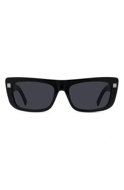 Givenchy Men's Gv Day 4g Rectangle Sunglasses In Black/gray Solid