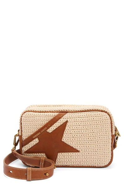 Golden Goose Star Crochet Crossbody Camera Bag In Beige/ Brown