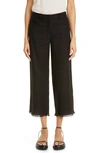 MAX MARA CERVIA CROP STRAIGHT LEG LINEN BLEND TROUSERS