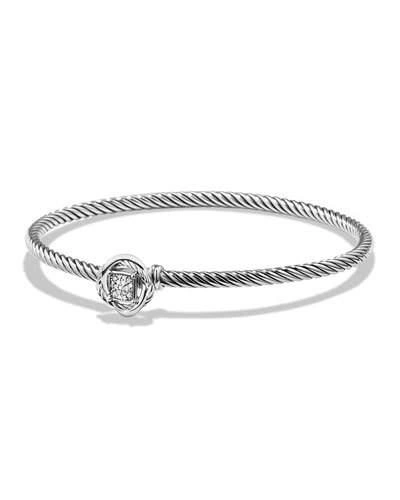 David Yurman Women's Crossover Infinity Bracelet With Diamonds In Silver