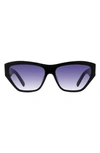 Givenchy 4g Acetate & Metal Cat-eye Sunglasses In Black/purple Gradient