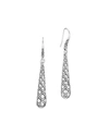 John Hardy Naga Silver Lava Drop Earrings With Black Sapphire In Sterling Silver