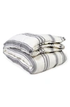 Pom Pom At Home Jackson Stripe Linen Duvet Cover In Cream Grey