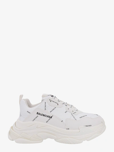 Balenciaga Sneakers Triple S Allover Logo Da Donna In Bianco In White
