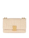 BALMAIN BALMAIN 1945 SOFT SMALL BAG IN BEIGE QUILTED LEATHER