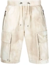 Balmain Faded-effect Cotton Cargo Shorts In Multi
