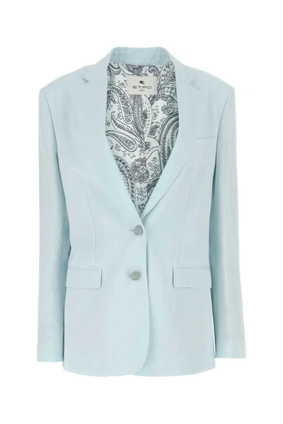 Etro Single-breasted Blazer In Blue