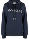 Moncler Logo-embroidered Cotton Hoodie In 76h
