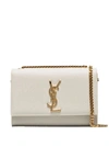 Saint Laurent Kate Small Ysl Monogram Grain De Poudre Crossbody Bag On Chain In Cream S