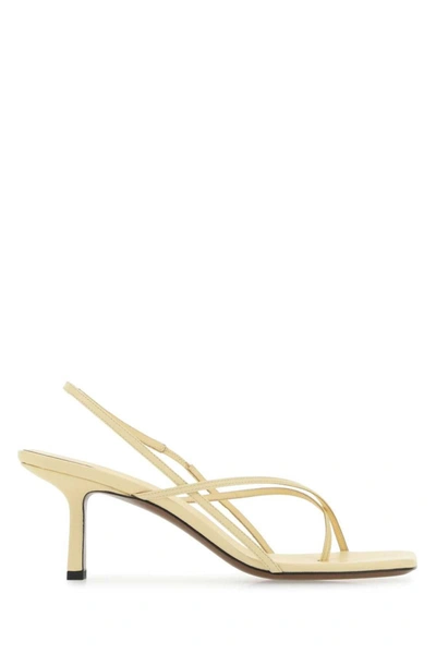 Neous Cream Leather Shamali Sandals In Metallic
