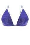 Nué Silk Rhinestone Bra Top In Blue