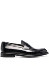 DOUCAL'S BLACK SLIP-ON LOAFERS WITH ROUND TOE IN PATENT LEATHER MAN