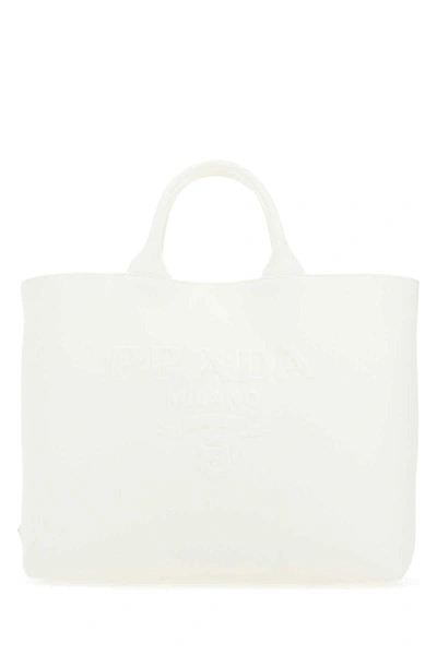 Prada Women's  White Canvas Handbag