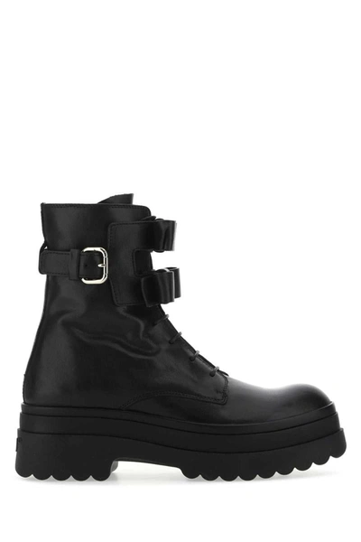 Red Valentino Combat Boot With Bows In Black