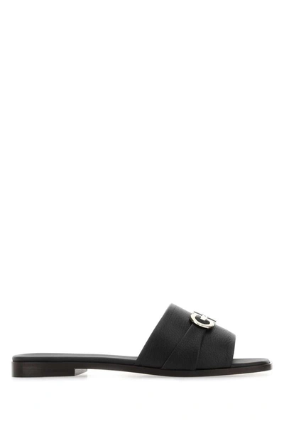 Ferragamo Oria Leather Sandal In Black
