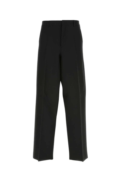 Valentino Wool And Mohair Formal Trousers  Black Wool In Nero