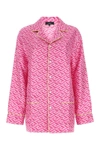 Versace Silk Monogram Pajama Blouse In Printed