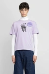 Raf Simons Question Everything Badge-detail T-shirt In Purple