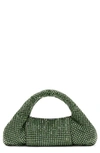 Stuart Weitzman The Moda Mini Shine Crystal Top-handle Bag In Green