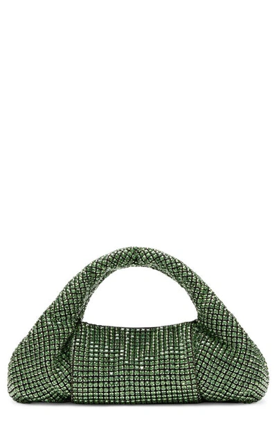 Stuart Weitzman The Moda Mini Shine Crystal Top-handle Bag In Green