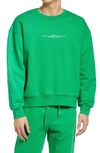 Frame Crewneck Cotton Graphic Sweatshirt In Pop Green