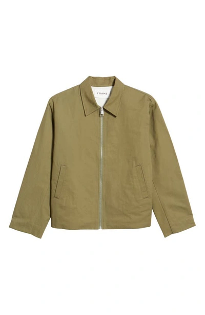 Frame Cotton & Linen Jacket In Rifle Green