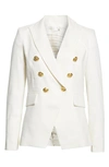 Veronica Beard Miller Dickey Double-breasted Grain De Poudre Blazer In White