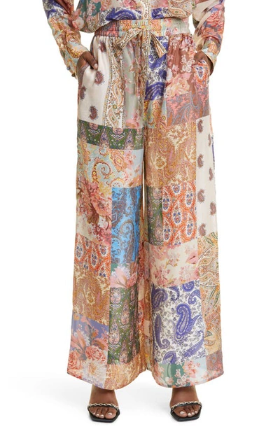 Zimmermann Paisley-print Devi Wide-leg Trousers In Neutrals