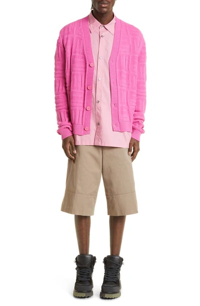 Ambush Monogram Knit Cardigan In Pink
