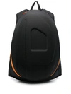 Diesel Embossed-logo Zipped Backpack In Black