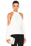 DION LEE DION LEE SLEEVE RELEASE EVENING KNIT TOP IN WHITE,A7071S17