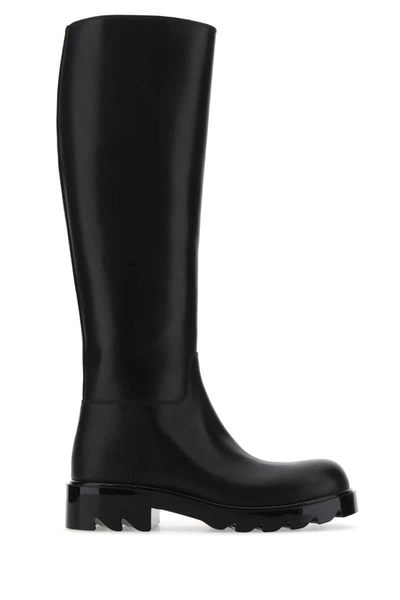 Bottega Veneta Lug Knee Boot In Black