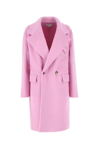 Bottega Veneta Double Breasted Coat In Pink
