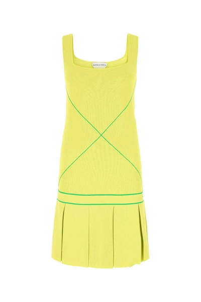 Bottega Veneta Logo Embroidered Sleeveless Tennis Dress In Green
