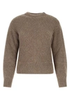 Bottega Veneta Chevron Knit Sweater In Alpaca In Brown