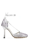 Bottega Veneta Stretched Lace-up Sandals In Silver