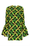 Bottega Veneta Printed Viscose Blouse In Green