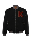 Kenzo Cotton Embroidered-logo Bomber Jacket In Black